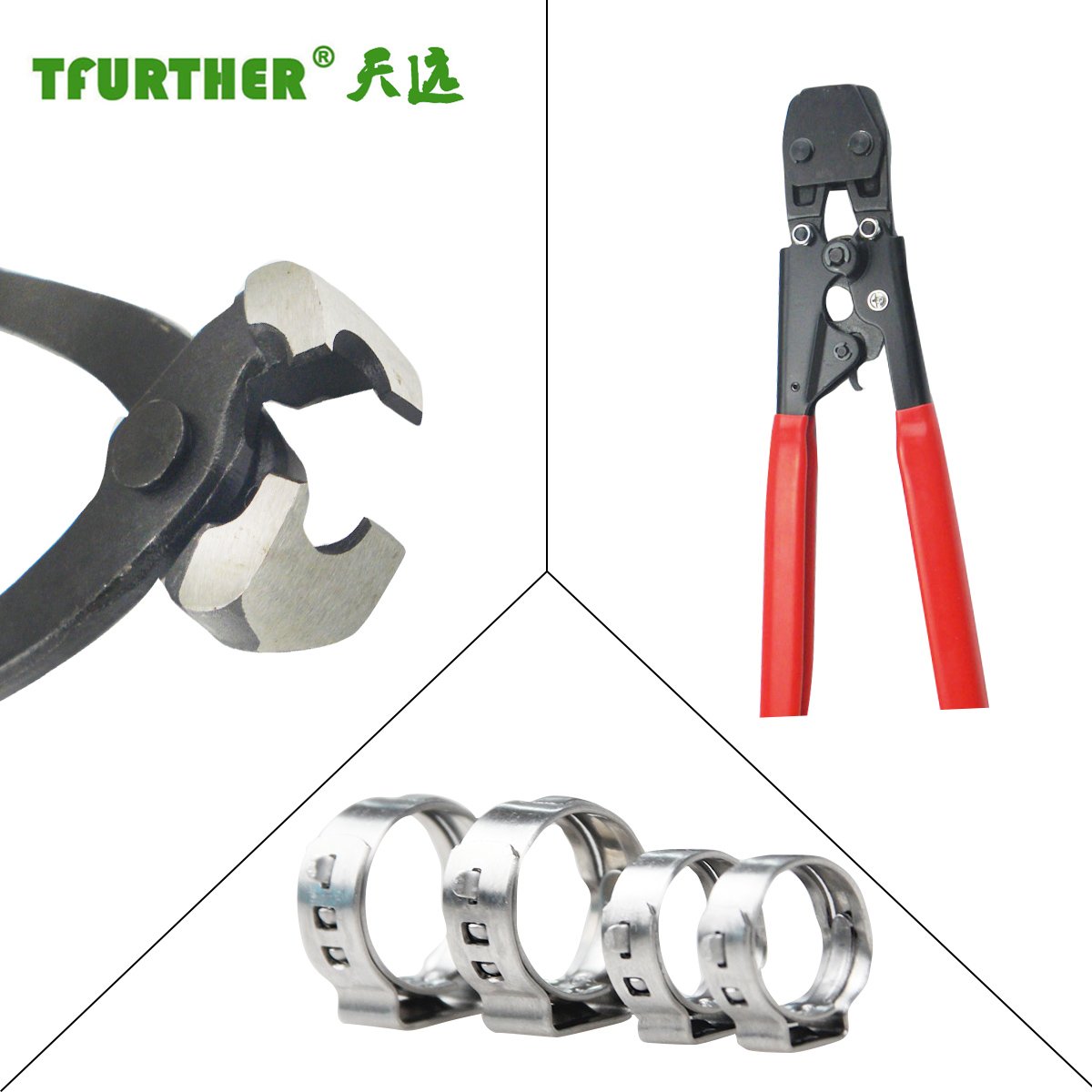 304 Stainless Steel Single Ear Hose Clips Crimp RingsTubing Pipe Fitting Connections Metal Clamps Fasteners Automotive Clamp