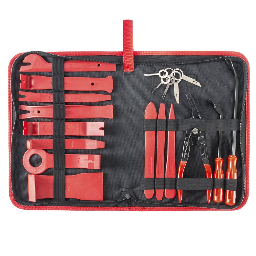 19PCS Car Clip Plier Interior Door Panel Clip Fastener Removal Set No Scratch Plastic Pry Tool Kit Auto Trim Removal Tool Set