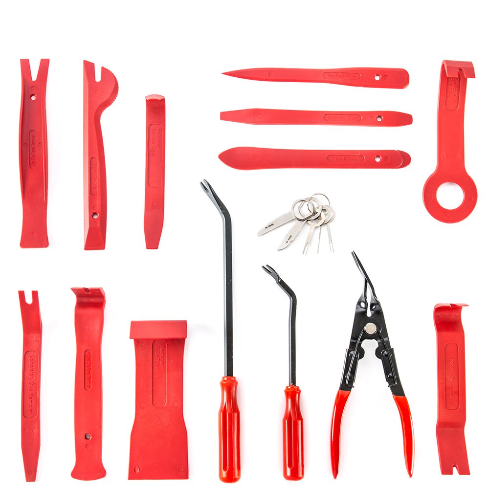 19PCS Car Clip Plier Interior Door Panel Clip Fastener Removal Set No Scratch Plastic Pry Tool Kit Auto Trim Removal Tool Set