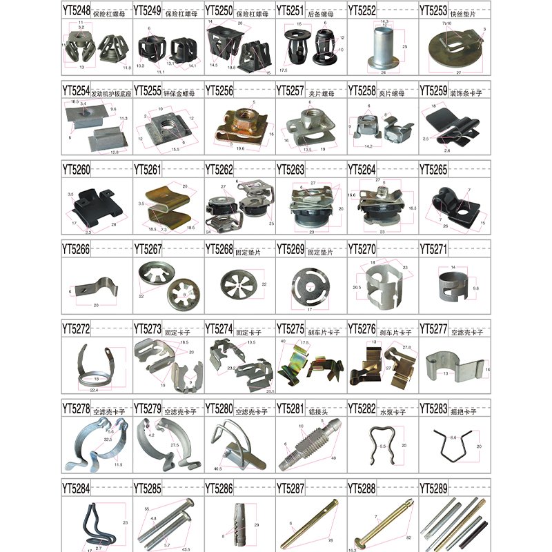 Auto Fastener Screw Base U Type Nut Mounting Retainer Clips Under Engine Cover Clips Under Body Mudguard Shield Screws Fasteners