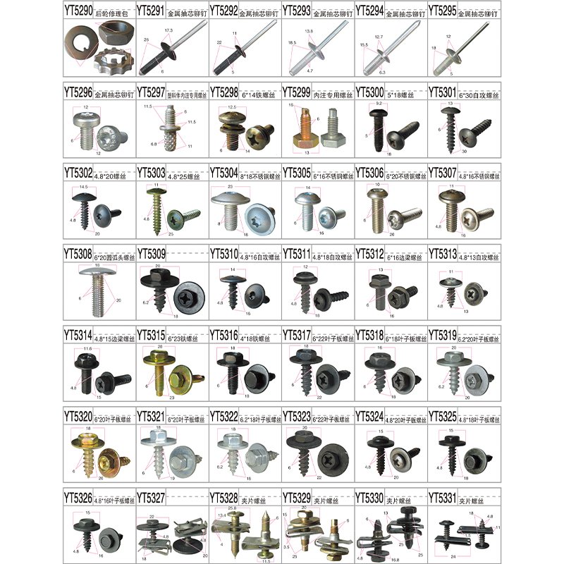 Auto Fastener Screw Base U Type Nut Mounting Retainer Clips Under Engine Cover Clips Under Body Mudguard Shield Screws Fasteners