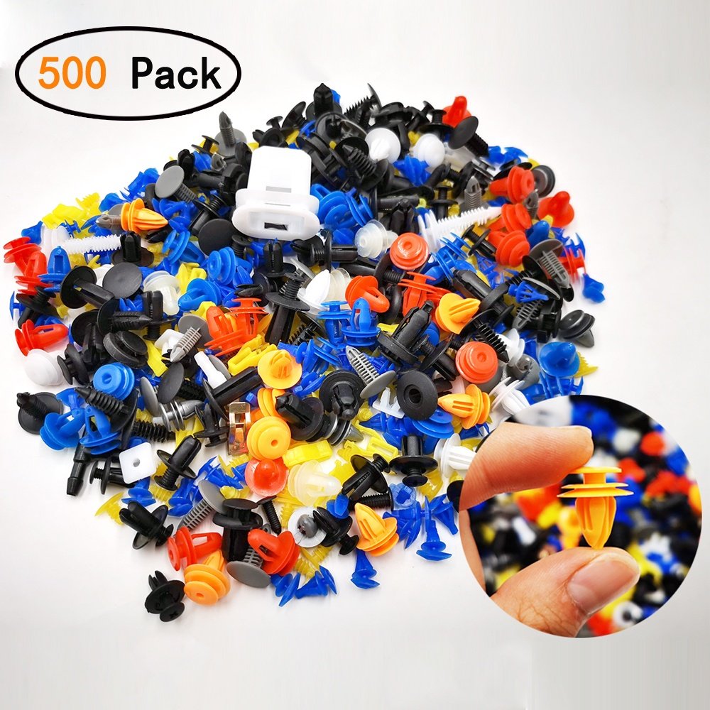 automotive plastic fasteners mixed 500pcs nylon PEbag clips