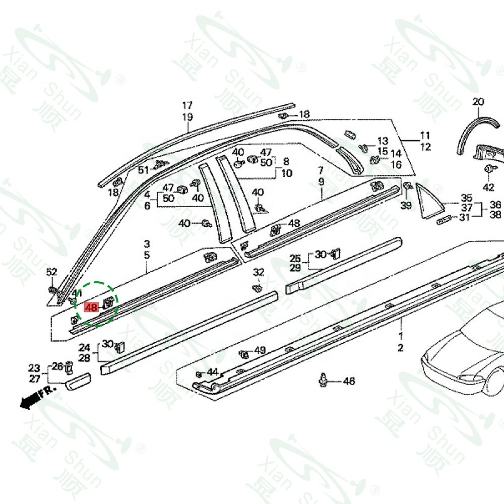 Car Door Window Belt Moulding Fixing Fit for Honda Civic Auto Fastener Clips Plastic Car Accessories Repair Part