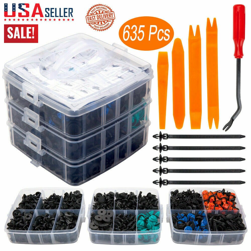635Pcs Car Push Retainer Clips&Auto Fasteners Assortment Clips Rivet Bumper Kit