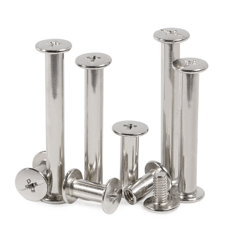Factory Fastener M5 Stainless Steel Chicago Screws Nut Nickel / Brass Plated Binding Leather Screw Nail Rivet for Photo Album