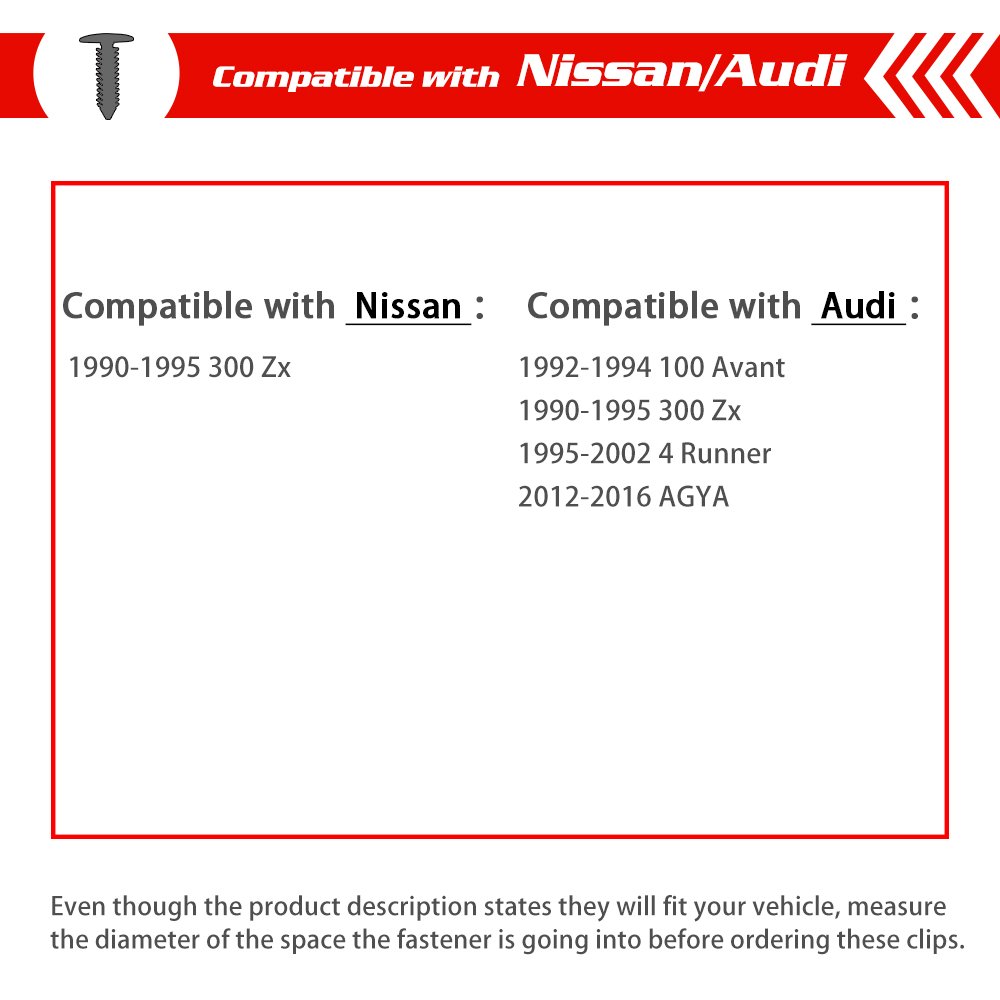 QGZ206 Wholesale Car Door Panel Trim Fender Bumper Nylon Plastic Clips Auto Fastener for Nissan/Audi