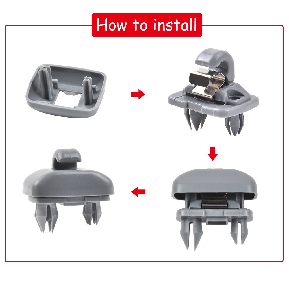 QGZ108 2PCS Sun Visor Clips, Upgraded Car Interior Sunscreen Holder Hook for Audi A1 A3 A4 A5 Q3 Q5 S3 S4 S5 8E0857562