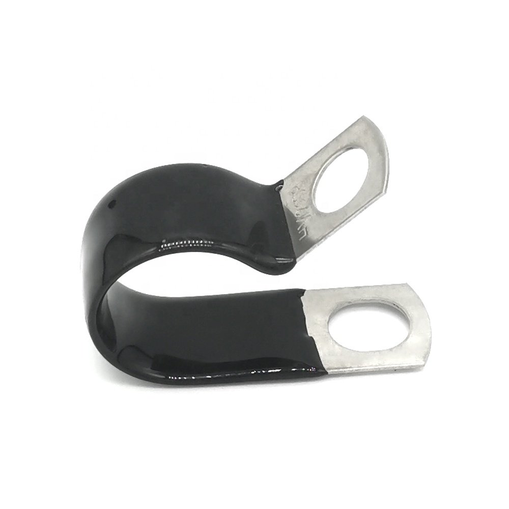40mm Dia 304SS PVC/EPDM Rubber Coated Steel Cable Clamp Zinc-Finish Hose Clamp for Pipes