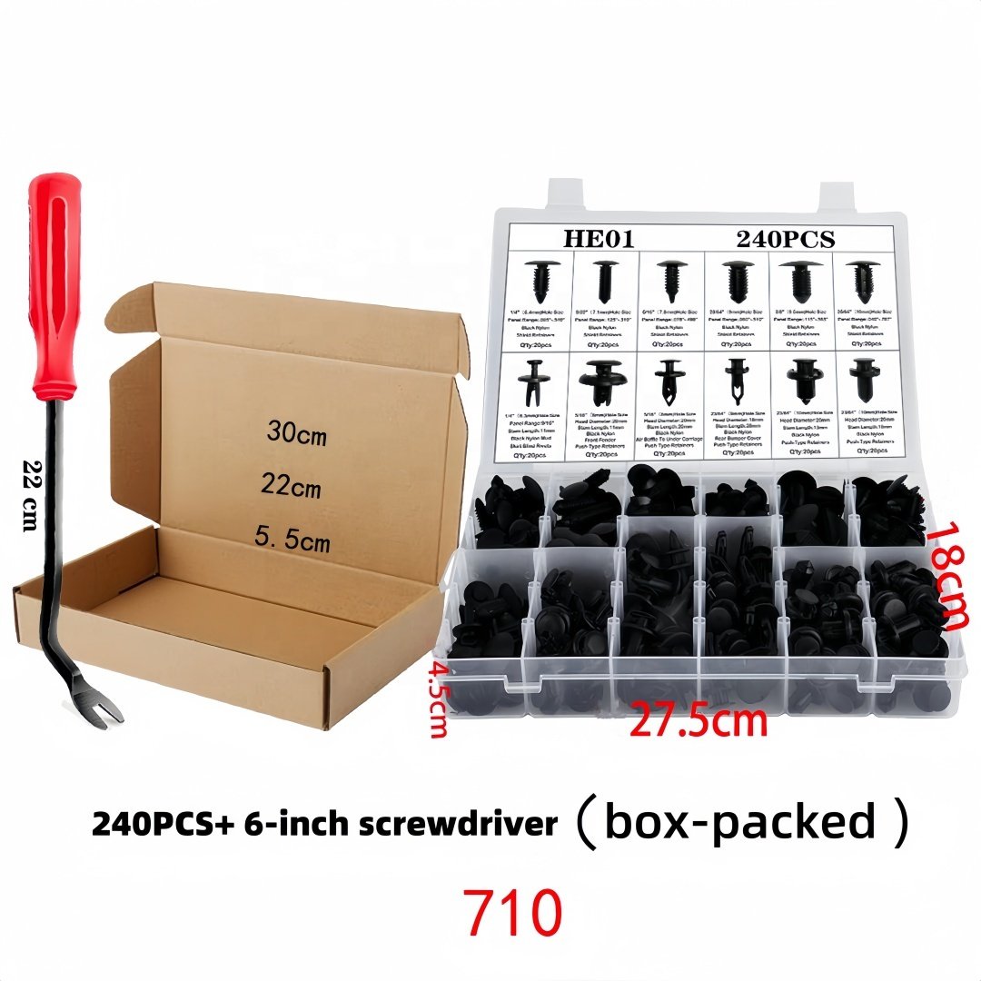 255pcs Car Plastic Bumper Retainer Rivets Clips Car Parts Universal Door Trim Fastening Clips, Plastic Clips Set