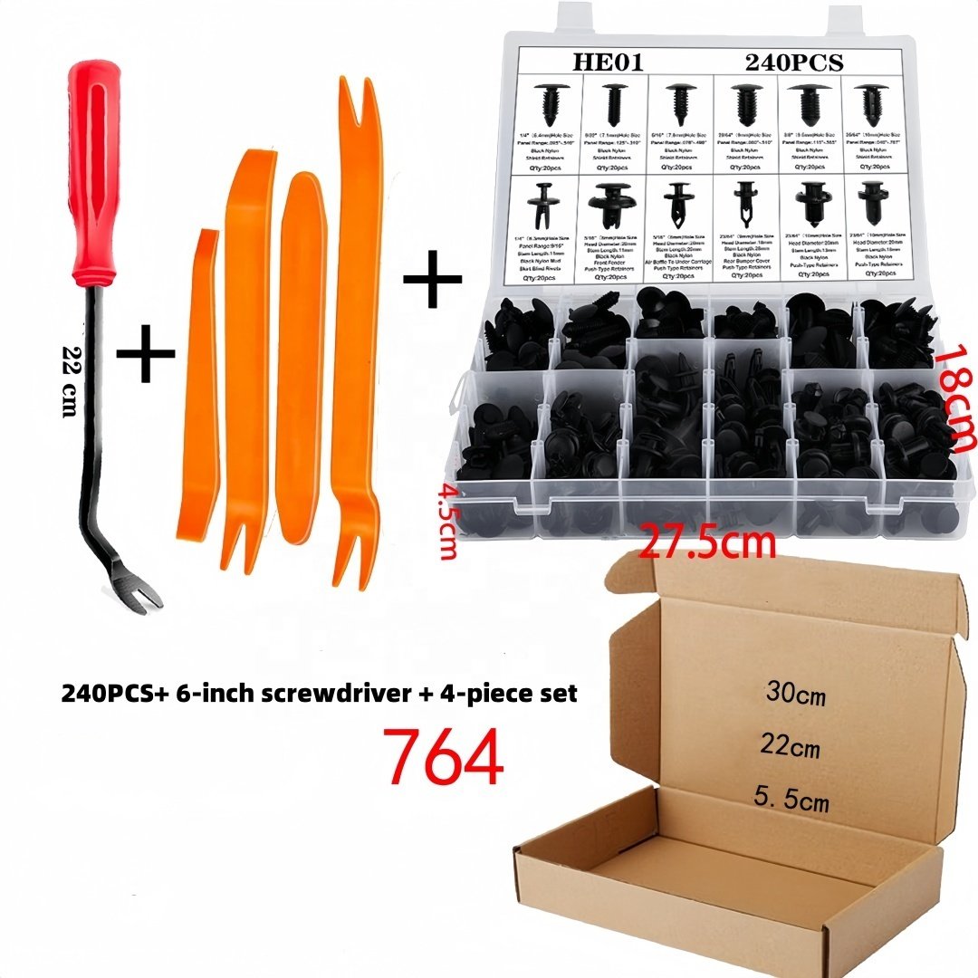255pcs Car Plastic Bumper Retainer Rivets Clips Car Parts Universal Door Trim Fastening Clips, Plastic Clips Set