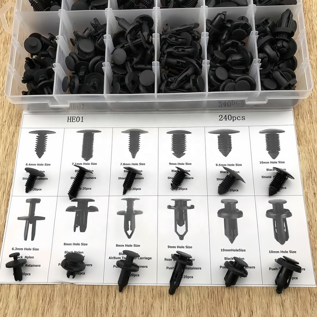 255pcs Car Plastic Bumper Retainer Rivets Clips Car Parts Universal Door Trim Fastening Clips, Plastic Clips Set