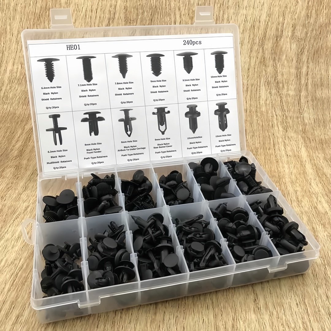 255pcs Car Plastic Bumper Retainer Rivets Clips Car Parts Universal Door Trim Fastening Clips, Plastic Clips Set