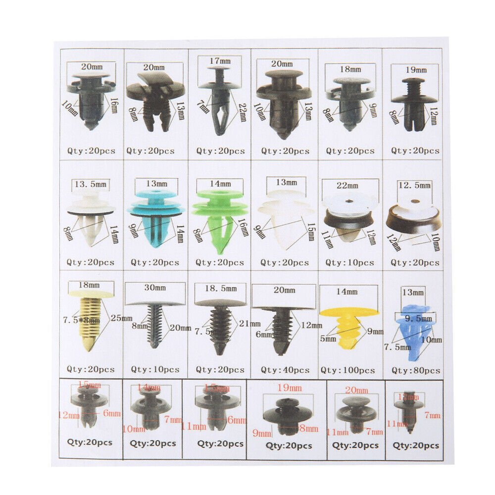 620 Pcs Plastic Auto Fasteners Kit Regular Size Car Retainer Clips Door Panel Trim Clip Auto Bumper Fender Buckle Car Tools