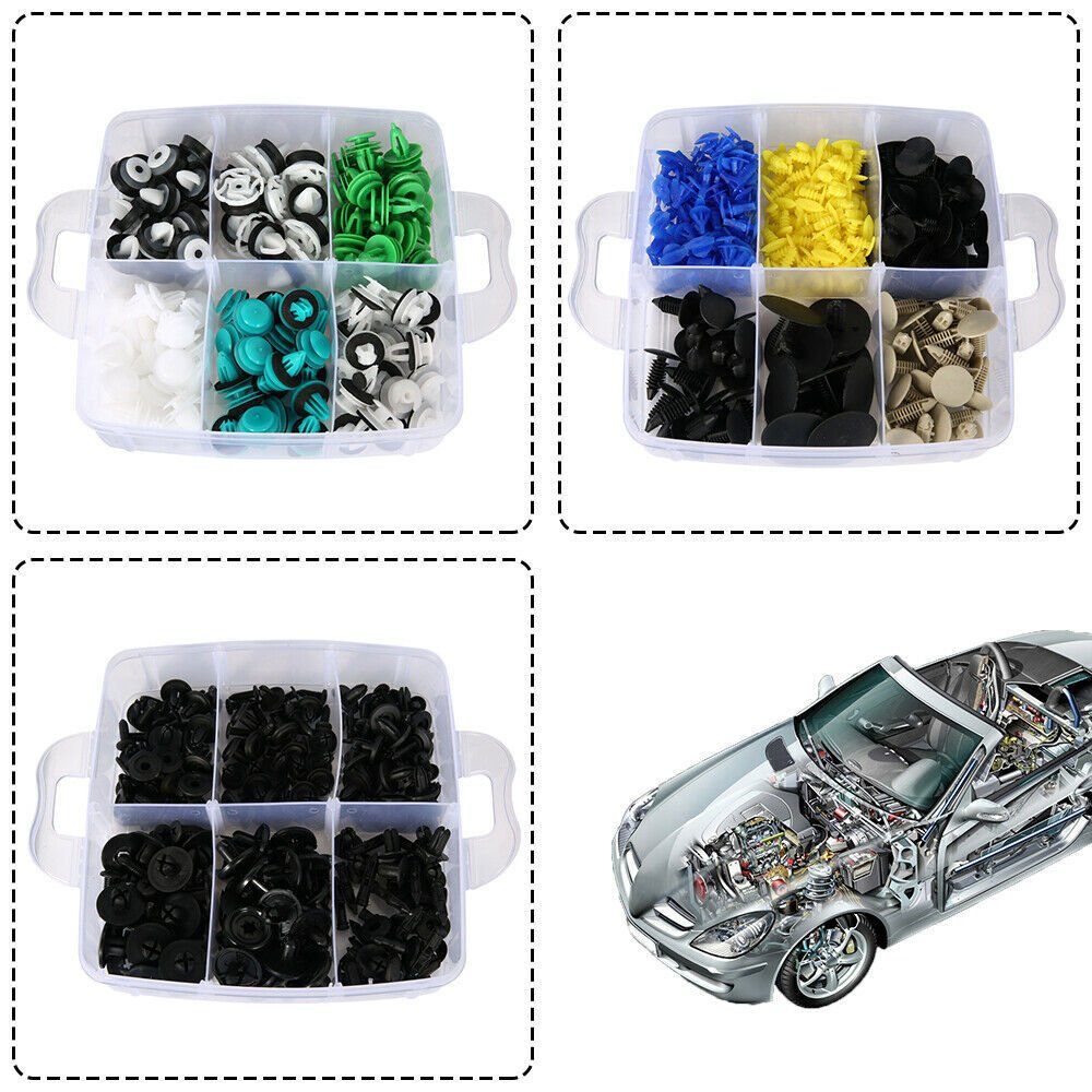 620 Pcs Plastic Auto Fasteners Kit Regular Size Car Retainer Clips Door Panel Trim Clip Auto Bumper Fender Buckle Car Tools