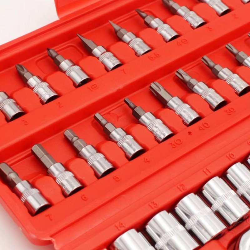 High Quality Auto Repair impact socket set Manual tool set 46 pcs 1/4" magnetic Wrench Socket Set