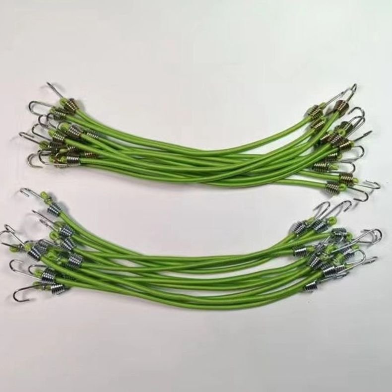 Multi-functional Mini Rope Fixing Elastic Band Small Tie Strap Elastic Rope Hook Black Bungee Cord With Metal Hook