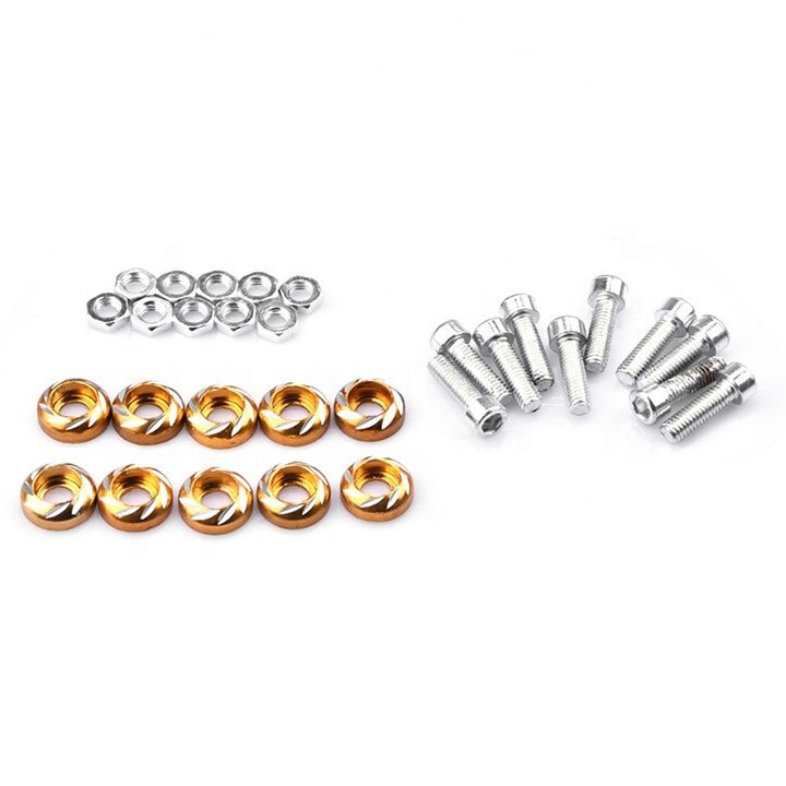 JDM Motorbike Fender Washers Auto Hex Head Bolts Fasteners License Plate Screw Nut