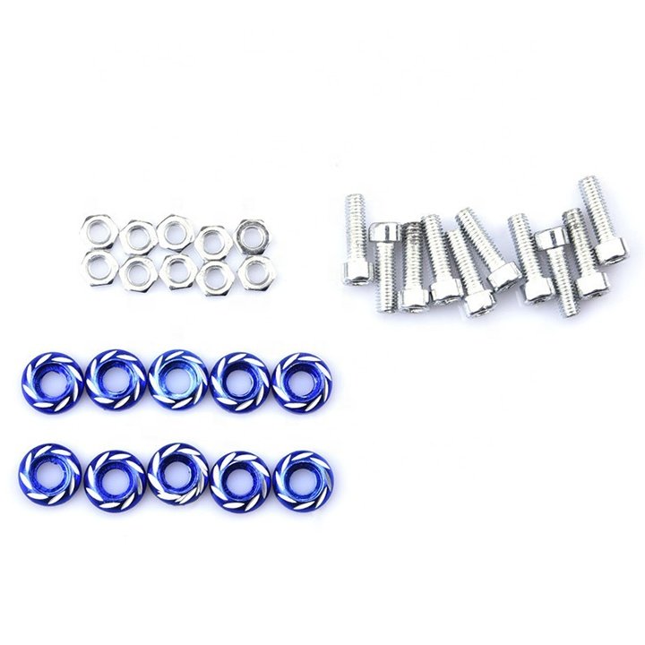 JDM Motorbike Fender Washers Auto Hex Head Bolts Fasteners License Plate Screw Nut