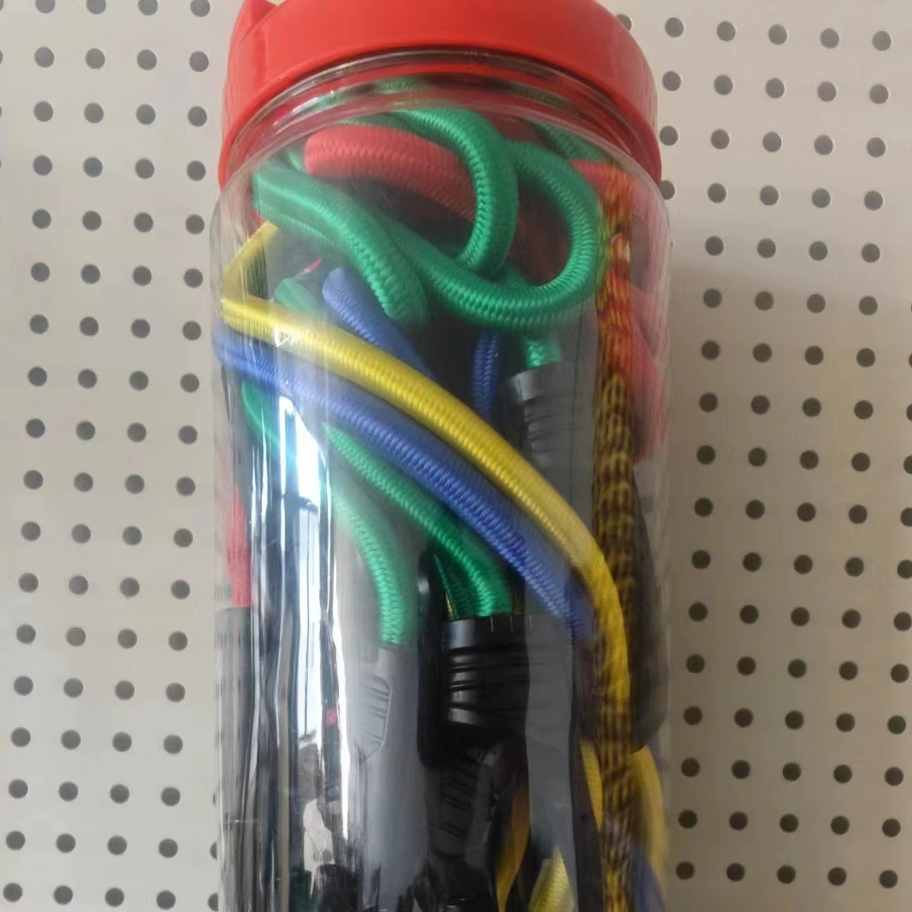 14pcs Heavy Duty Bungee Cords with Hooks in Jar Cargo Bundle Rope High quality elastic bungee cords