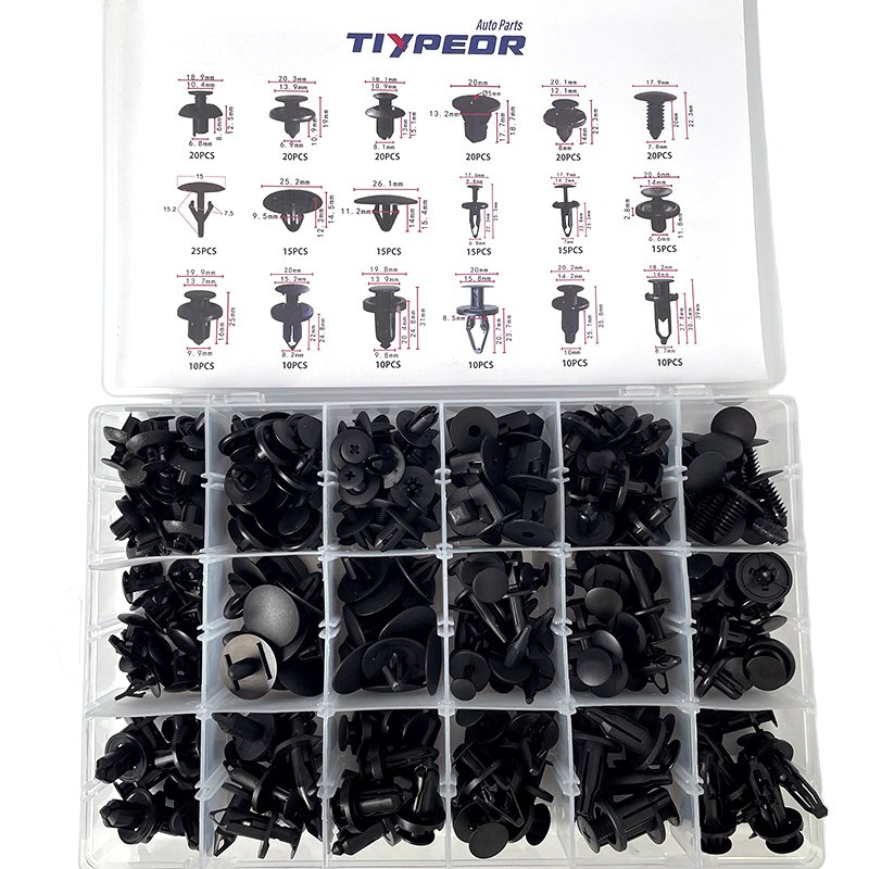 280PCS/Box 18 Kinds Plastic Fastener Mixed Auto Body Push Retainer Pin Rivet Bumper Door Trim Panel Fastener Clip Set for car
