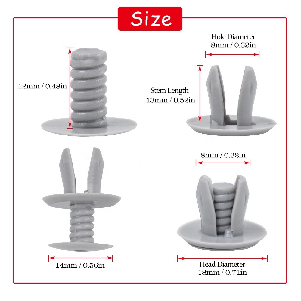 German shipping discount QGZ039 50xCar Light Grey Trim Panel Lining Clips for VW T4 T5 Transporter Eurovan 70186729901 701867299