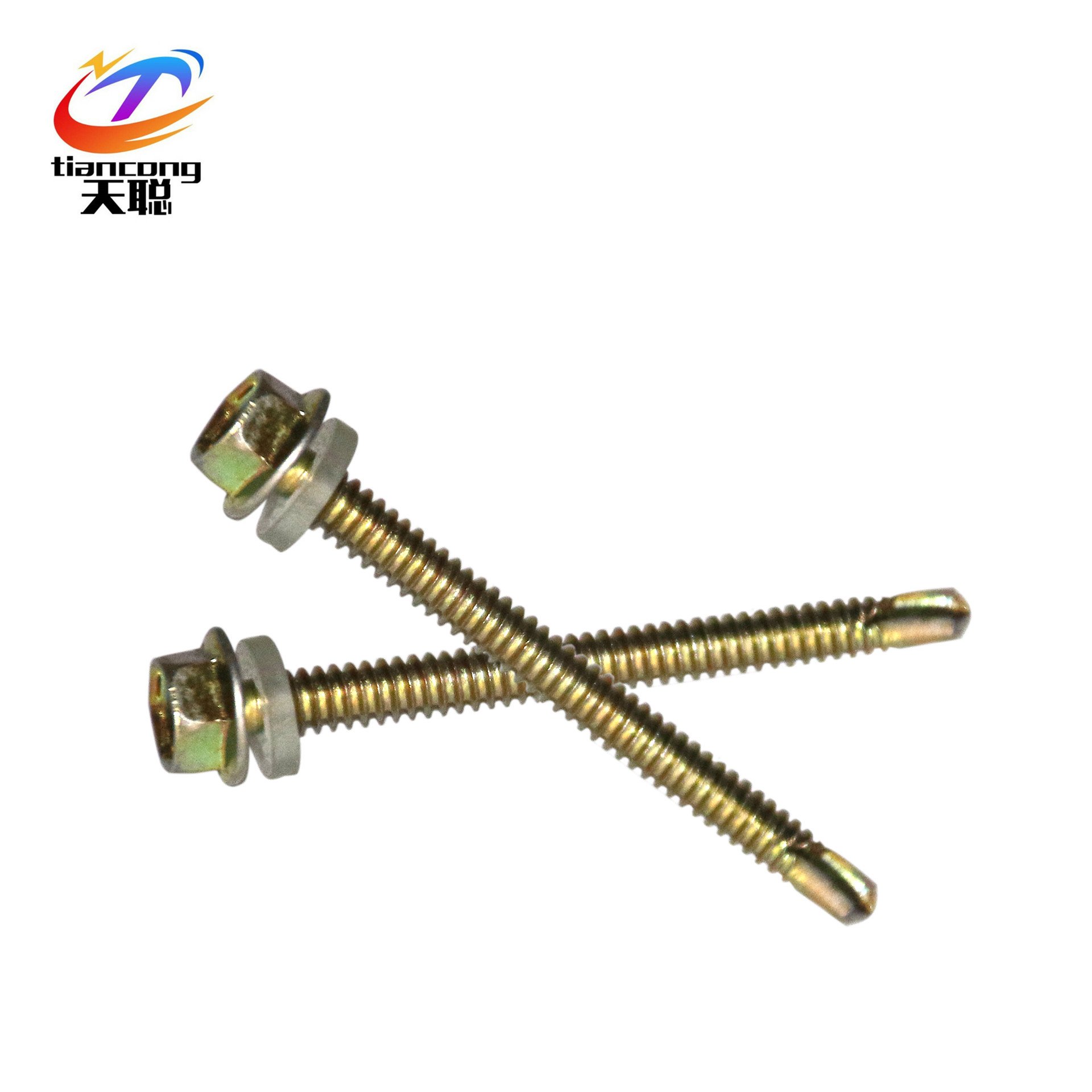 Carbon Steel Green Colorful Ruspert Surface Hex Intended Washer Flange Self Drilling Roofing Screws