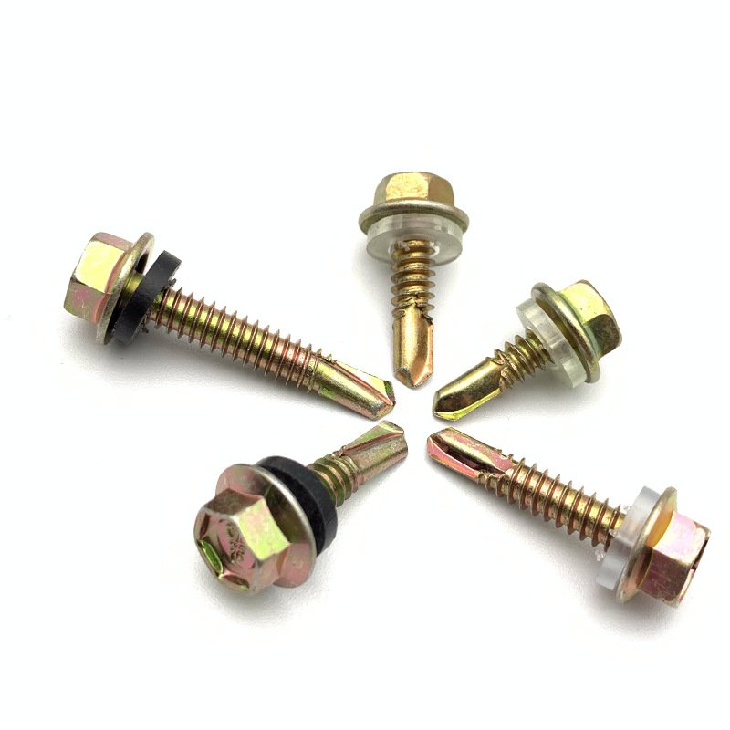 Carbon Steel Green Colorful Ruspert Surface Hex Intended Washer Flange Self Drilling Roofing Screws