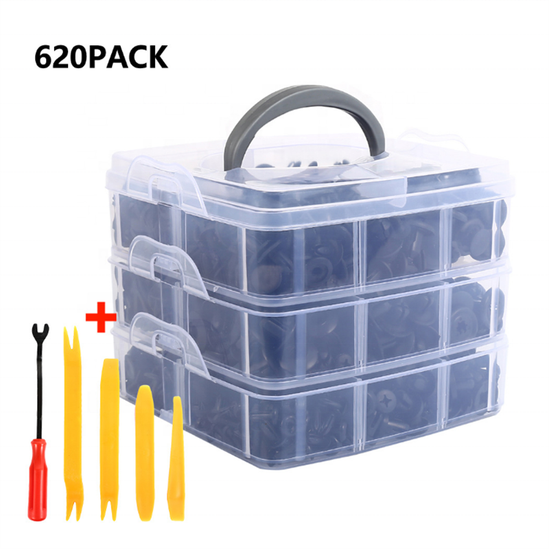 620pcs Boxed Fasteners, 16 Models of Fastener Clips for Universal Auto Accessories