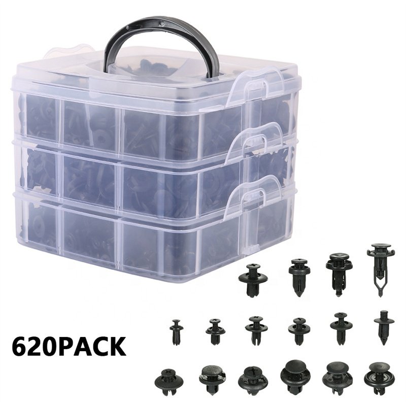 620pcs Boxed Fasteners, 16 Models of Fastener Clips for Universal Auto Accessories