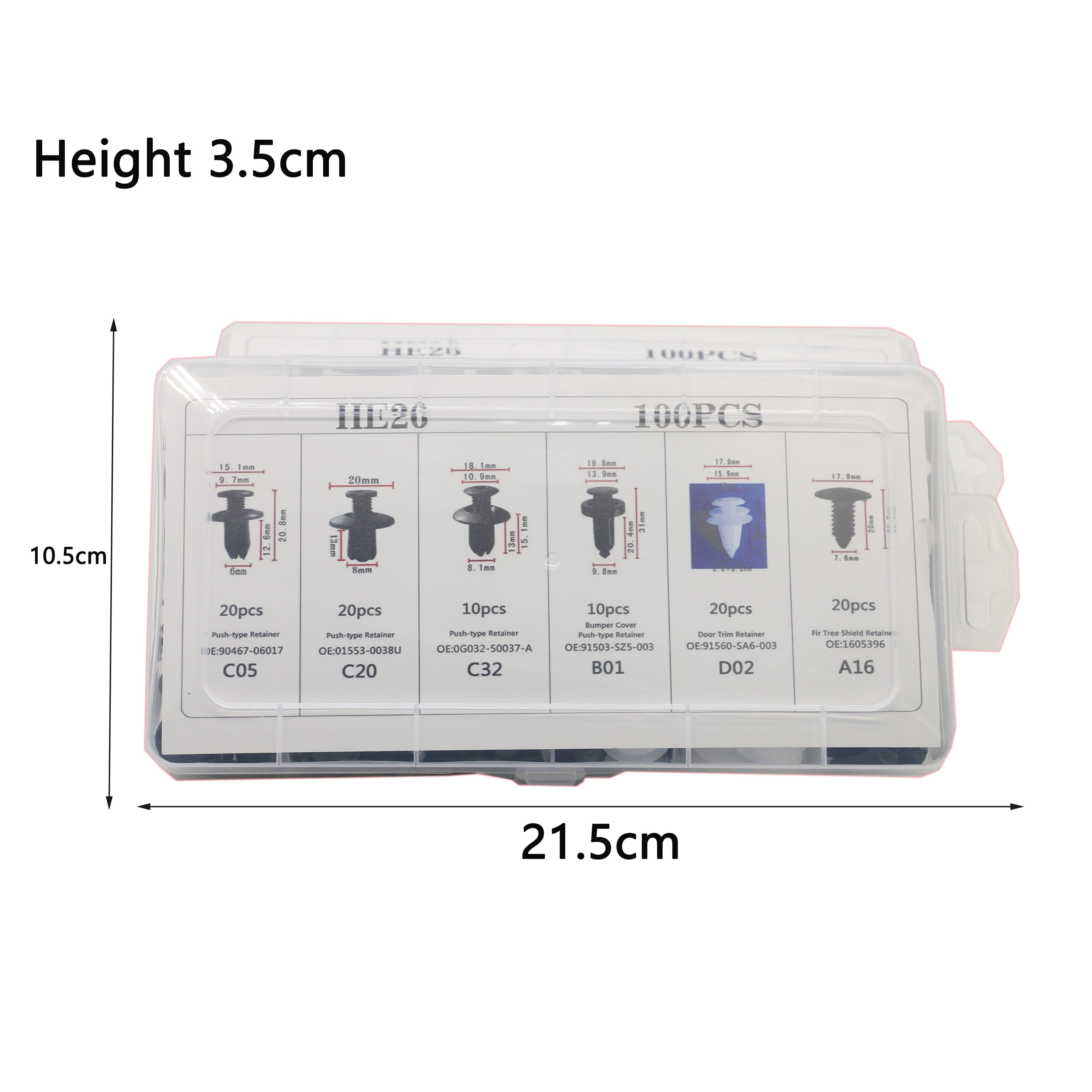 2024 Hot Sell 100PCS Universal Auto Plastic Car Clips & Fasteners For Bumper Push Retainer Trim Fender Door Panel Body