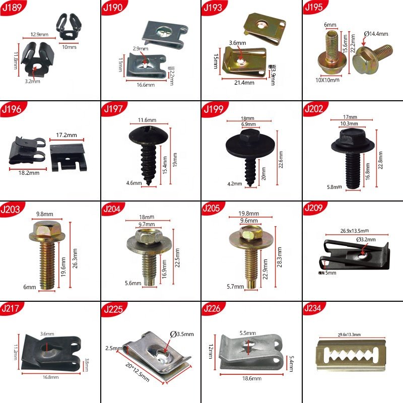 J75 Metal clips for automobile body fasteners factory production wholesale sale