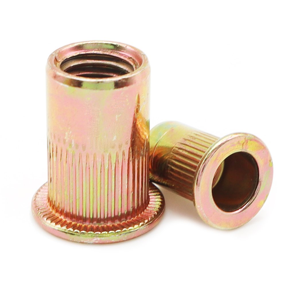 Factory Spot Auto Parts Color Zinc Flat Head Vertical Striped Rivet Nuts Imperial 1/4-20 5/16-18 3/8-16 1/2-13