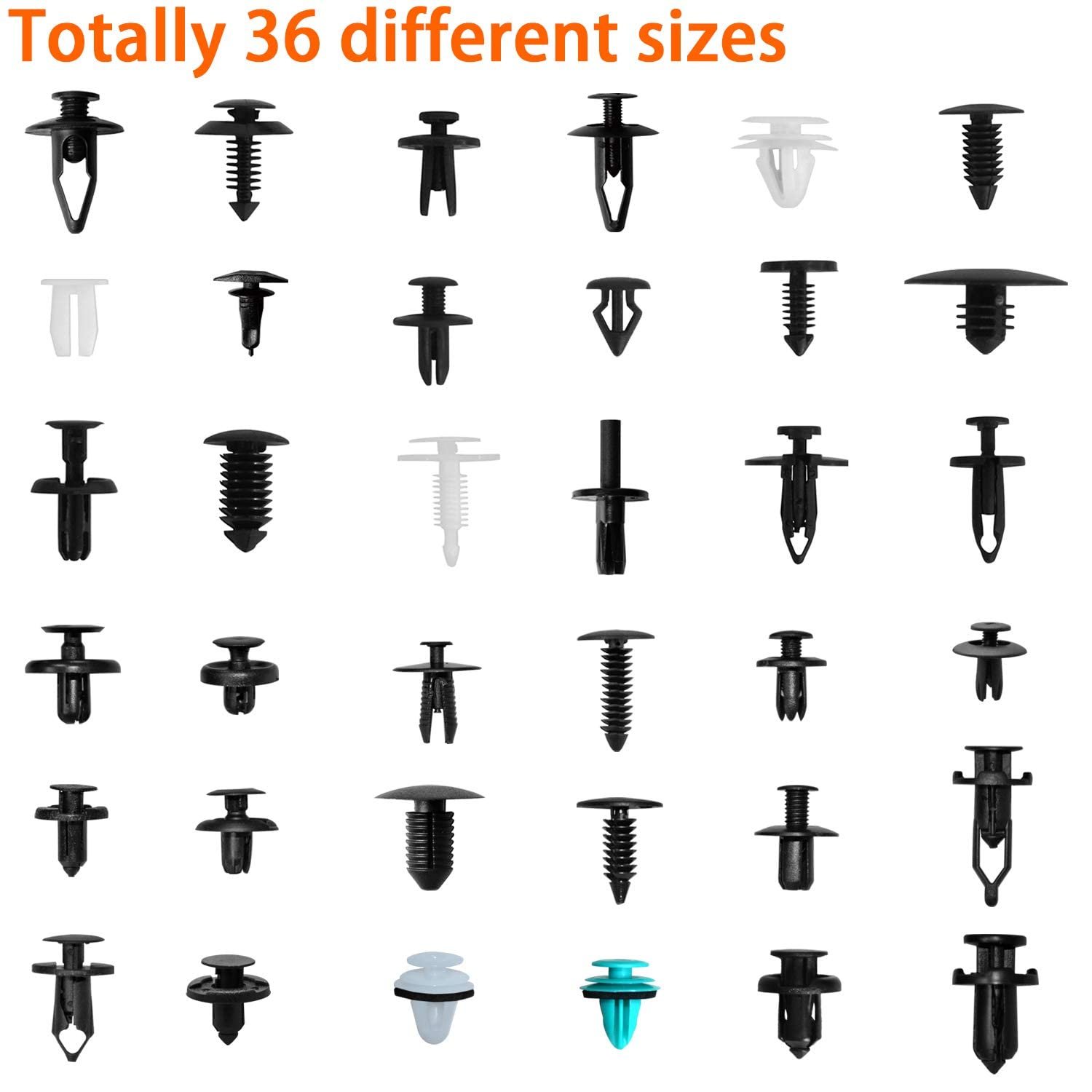 Different Sizes Plastic Push Type Retainer Rivets Car Body Clips With Fasteners Remover