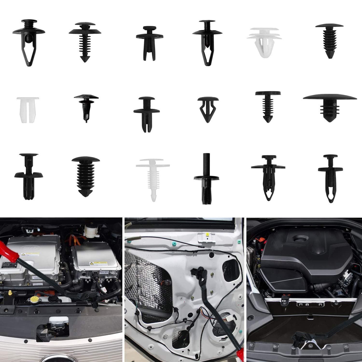 Different Sizes Plastic Push Type Retainer Rivets Car Body Clips With Fasteners Remover