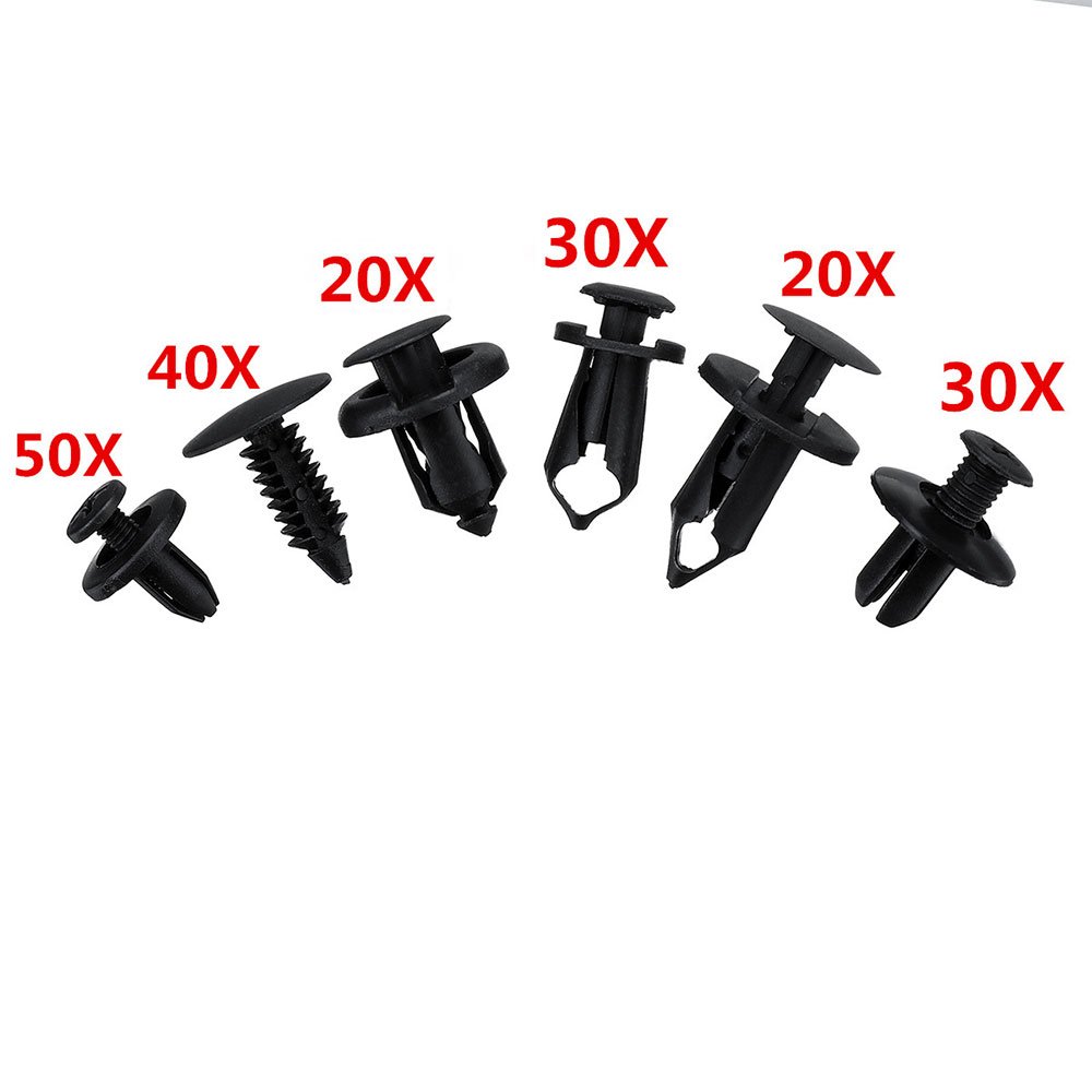 190PCS Set Car Universal Buckle 6 Models Size Fasten Rivet Clamping Fastener Buckle Auto Accessory ABS Material Fixed Screw