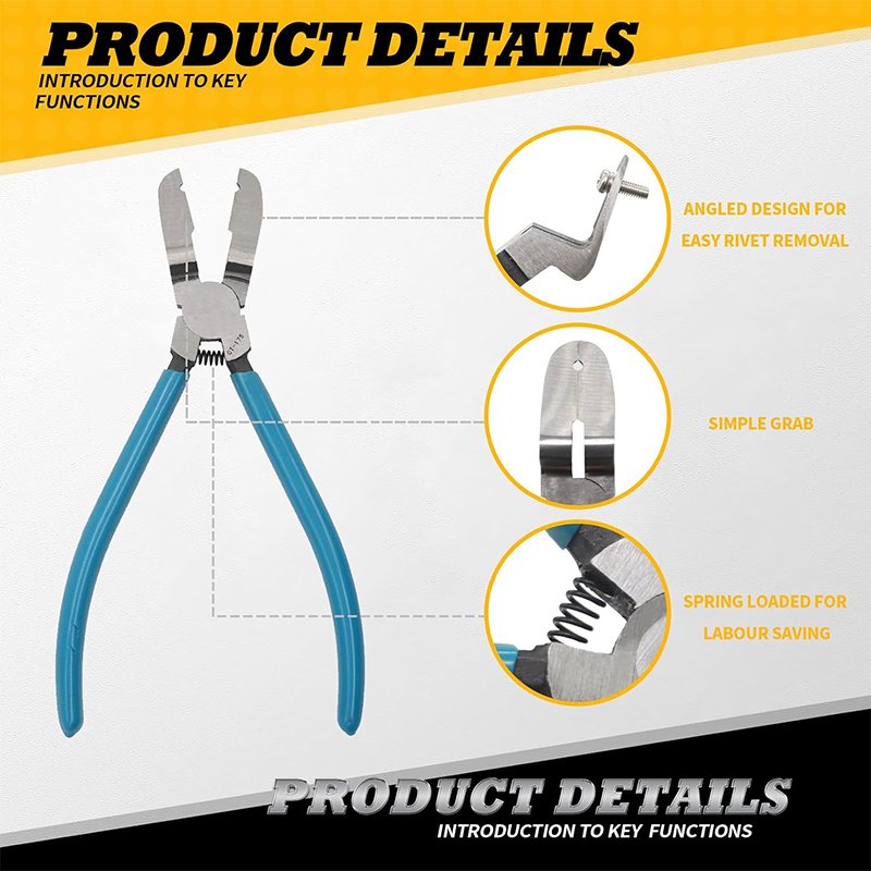 Multipurpose Diagonal Cutting Pliers Wire Flush Cutters Car Push Retainer Rivet Trim Clip Puller