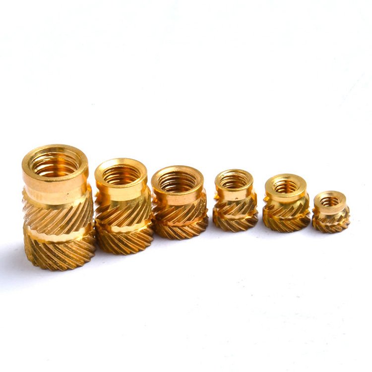 China Custom Stainless Steel Threaded Insert Nut Brass Knurled Nut M2 M3 M4 M5 M6 6.3Mm 10Mm Thread Brass Insert