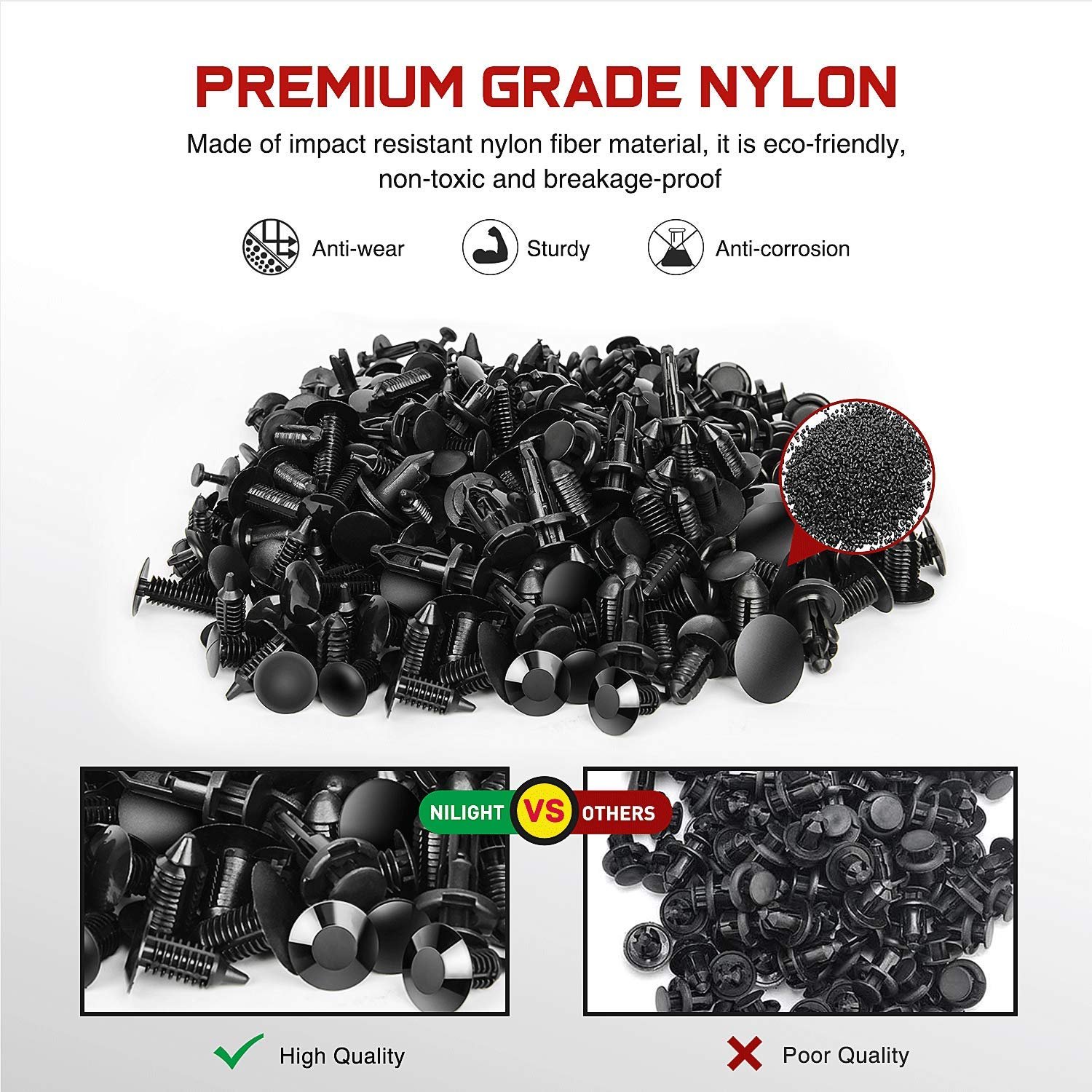 240PCS Bumper Retainer Clips with Fastener Remover Car Plastic Rivets Fasteners Push Retainer Kit Door Trim Panel Clips
