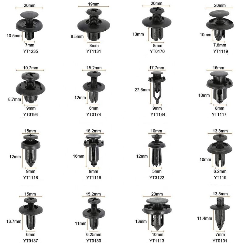 Car Accessories Car Plastic Fasteners Door Panel Trim Fender Clip Push Type Black Auto Retainers Clips