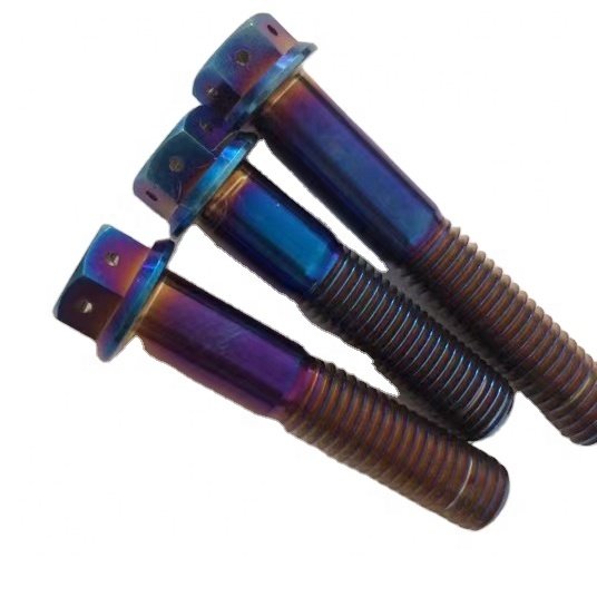 M6 M7 M8 M10 M19 M21 Motorcycle Grade 5 Hexagon Flange Bolts Din 6921 Hex Flange Head Titanium Bolts