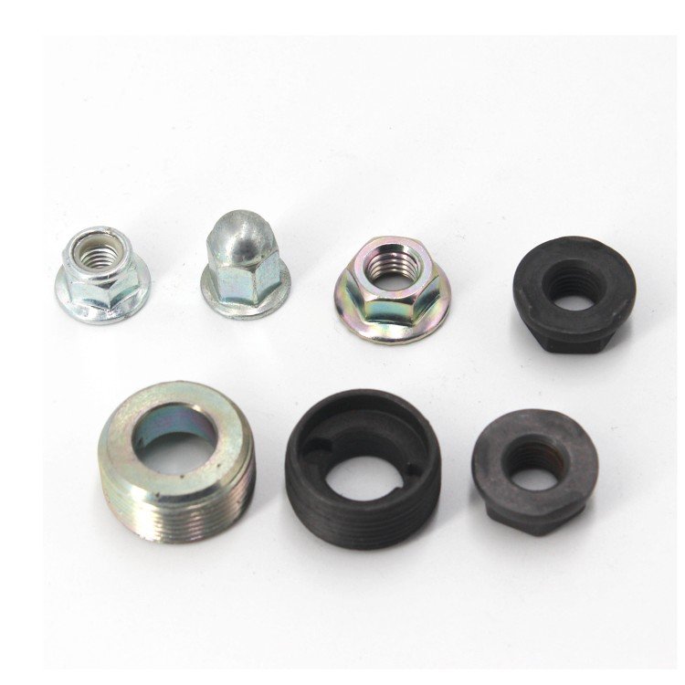 Fastener Hexagon Lock Nuts with Flange Self Locking Hex Nut Wholesale Zinc Plated Carbon Steel Custom Nut OEM Service Accepted