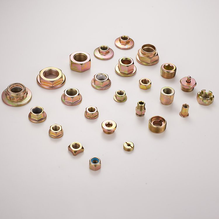 Fastener Hexagon Lock Nuts with Flange Self Locking Hex Nut Wholesale Zinc Plated Carbon Steel Custom Nut OEM Service Accepted