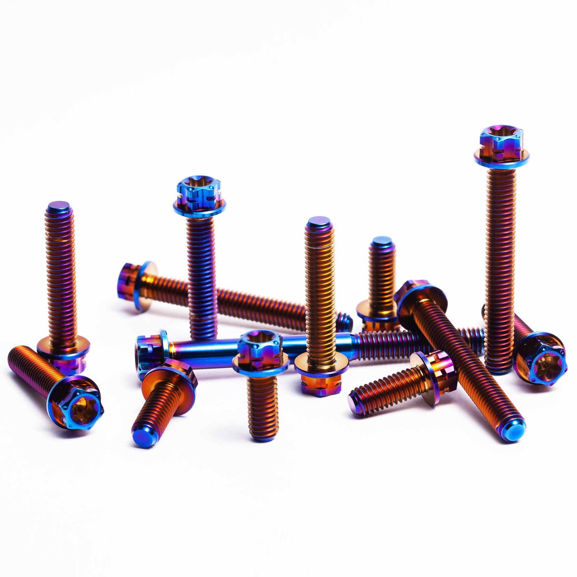 Titanium Alloy TC4 Outer Hexagon Flange Bolt ISO Metric Fastening Screws with Finish for Automotive Modificat