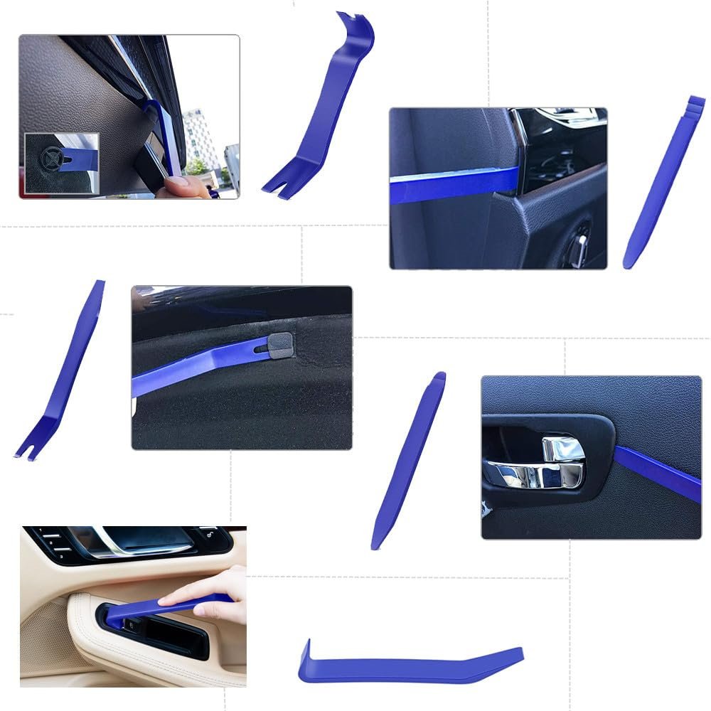 Vehicle Audio Installer Interior Door Panel Clip Fastener Removal Set No Scratch Plastic Pry Tool Kit Auto Trim Removal Tool Kit