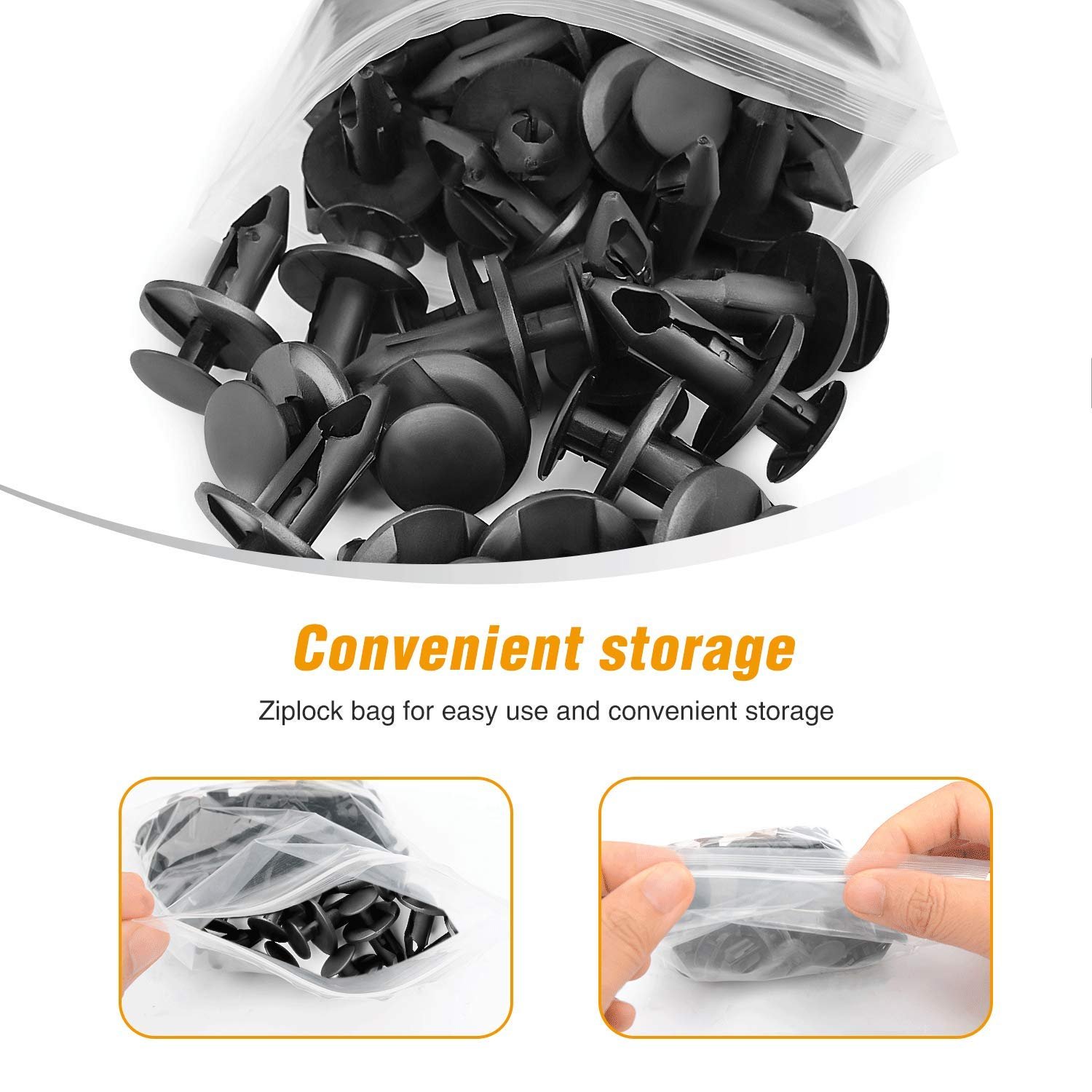 MIKKUPPA 100PCS Nylon Bumper Fastener Rivet Door Panel Car Clips