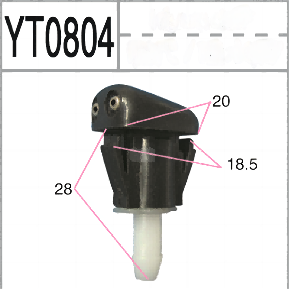 YT0804 Double Eyed Water Spray Nozzles Suitable for Modern Car Windshields