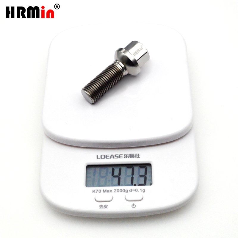 HRMin 10.9 grade Gr.5 titanium ball seat wheel bolt titanium bolts M14*1.5*28MM for Mercedes-Benz Racing car