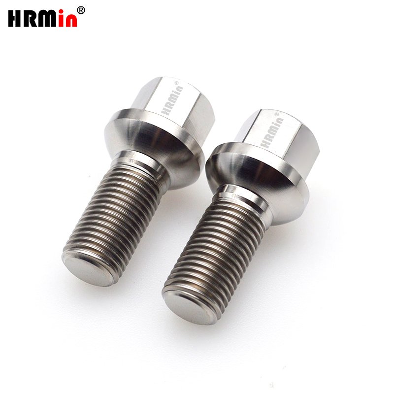 HRMin 10.9 grade Gr.5 titanium ball seat wheel bolt titanium bolts M14*1.5*28MM for Mercedes-Benz Racing car