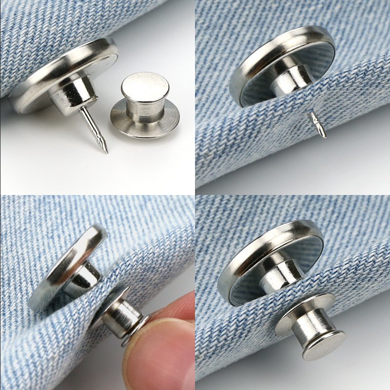 Button Pins For Jeans Adjustable Jean Button No Sew Instant Pants Button