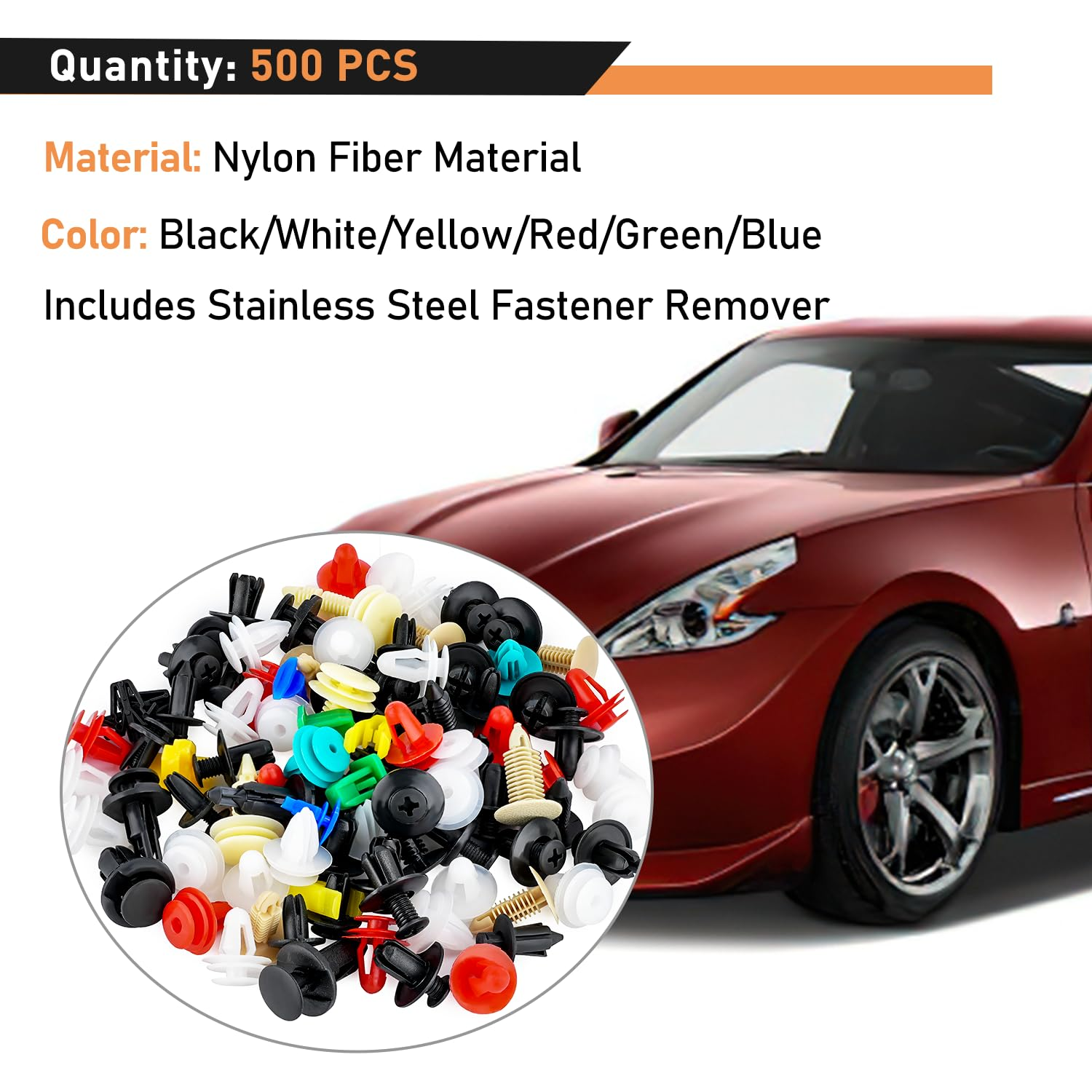 Colorful mixed Universal Car Clips Mixed Auto Bumper Fender for GM Ford Chrysler Toyota Lexus Honda Acura Dodge Jeep